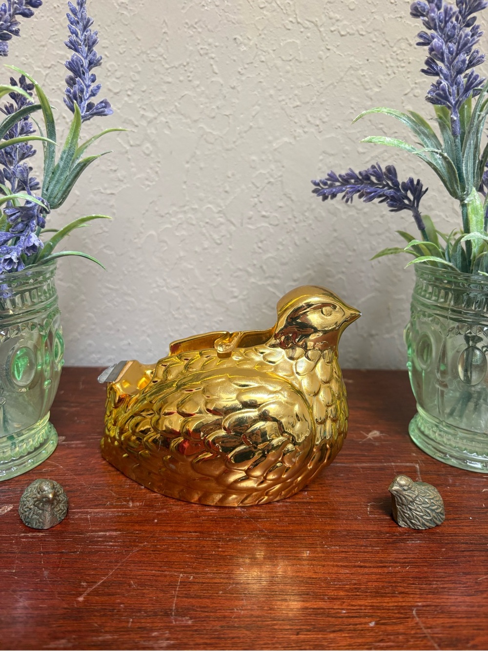 Vintage Gold Tone Quail Tape Dispenser
